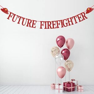 Red Glitter Future Firefighter Banner, Firefighter Graduation Decorations, Congrats Firefighter, Fire Academy Graduation Party Spplies