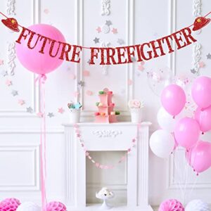 Red Glitter Future Firefighter Banner, Firefighter Graduation Decorations, Congrats Firefighter, Fire Academy Graduation Party Spplies