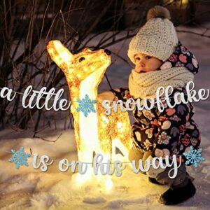 A Little Snowflake is On His Way Banner A Little Snowflake is On The Way Baby Shower Decoration Little Snowflake Baby Shower Decorations Winter Baby Shower Decorations for Boy