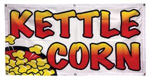 4 less co 2×4 feet kettle corn banner polyester fabric sign wb