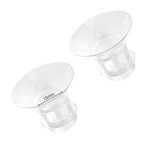 loveishere 15mm flange inserts compatible with medela / willow / tsrete/ momcozy s9 s10 s12/ willow wearable cups & spectra s1 s2, 24mm breast pump shields reduce nipple tunnel down to 15mm, 2pcs