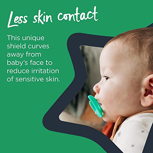 Tommee Tippee Advanced Sensitive Skin Pacifier, Unique Shield for Less Skin Contact, Symmetrical Design, BPA-Free Binkies, 0-6m, 4 Count