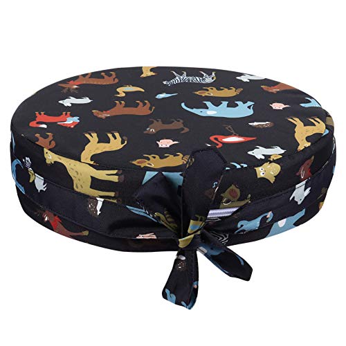 Kisangel Animal Printed Toddler Booster Seat Dining Chair Increasing Cushion Round Kids Booster Seat for Dining Portable Travel Increasing Cushion 32CM