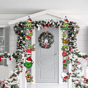 Christmas Door Hanging Merry Christmas Banner Porch Sign Banners Welcome Hanging Christmas Party Decorations