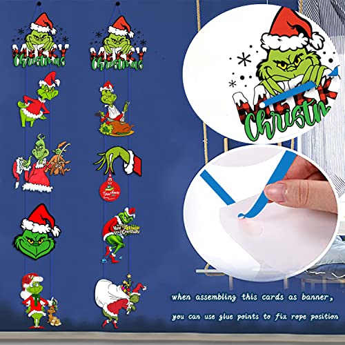 Christmas Door Hanging Merry Christmas Banner Porch Sign Banners Welcome Hanging Christmas Party Decorations