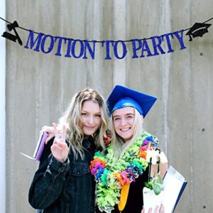 Motion to Party Banner, Congrats Lawyer/Future Lawyer Bunting Sign, Law School Survivor Graduation Party Decoration Supplies, Blue and Black Glitter