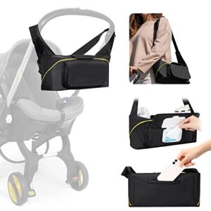 upperkids essentials bag compatible with doona infant car seat stroller, stroller accessories, organizer bag, car seat bag included cup holder, phone pockets, wipes pocket, easy access baby essentials