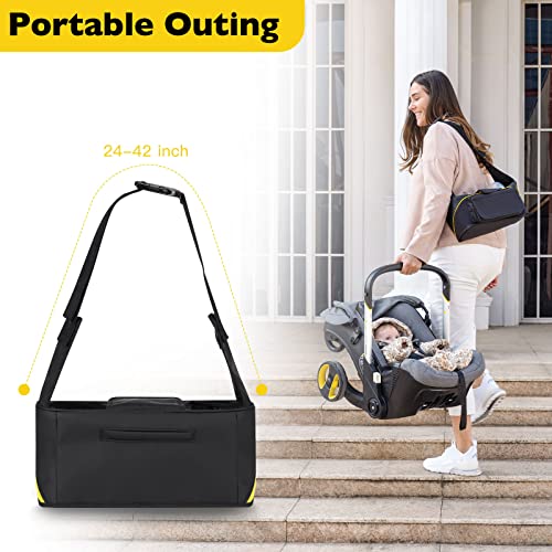 Upperkids Essentials Bag Compatible with Doona Infant Car Seat Stroller, Stroller Accessories, Organizer Bag, Car Seat Bag included Cup Holder, Phone Pockets, Wipes Pocket, Easy Access Baby Essentials