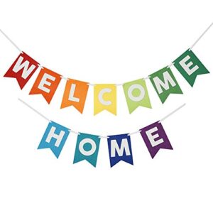 welcome home banner bunting laser cut felt 54 inches wide – rainbow
