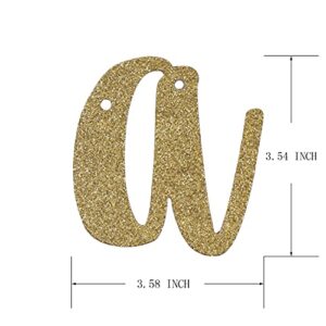 Happy 35TH Anniversary Banner Sign Gold Paper Glitter Party Decorations for 35TH Wedding Anniversary Party Supplies Letters Gold QWLQIAO