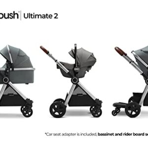 Mompush Ultimate2 Baby Stroller, Premium Convertible Full-Size Bassinet Stroller for Toddler, Newborn Stroller with Reversible Seat, One Hand Recline Pushchair Pram, Car Seat Adapter Included