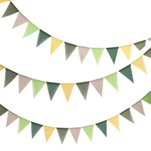 60flags imitated linen bunting banner, waterproof multicolor camping triangle flags burlap pennant flags outdoor indoor hanging decoration for wedding /birthday /home festival party