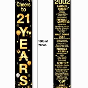 2 Pieces 21st Birthday Party Decorations Cheers to Years Banner Party Decorations Welcome Porch Sign for Years Birthday Supplies (21st-2002)