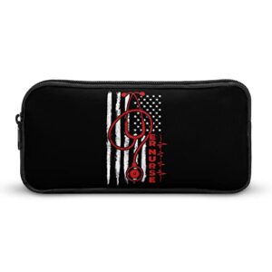 american flag nurse pencil case pencil pouch coin pouch cosmetic bag office stationery organizer