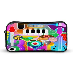 musical background design pencil case pencil pouch coin pouch cosmetic bag office stationery organizer