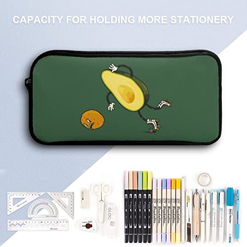 Avocado Rollerblading Pencil Case Pencil Pouch Coin Pouch Cosmetic Bag Office Stationery Organizer