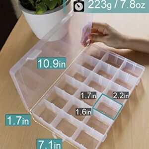 Avlcoaky Tackle Box Organizer Plastic Organizer Boxes Large 18 Grids Compartment Box with Dividers Clear Containers Jewelry Beads Storage