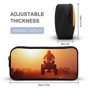 Silhouette ATV Jump Pencil Case Pencil Pouch Coin Pouch Cosmetic Bag Office Stationery Organizer