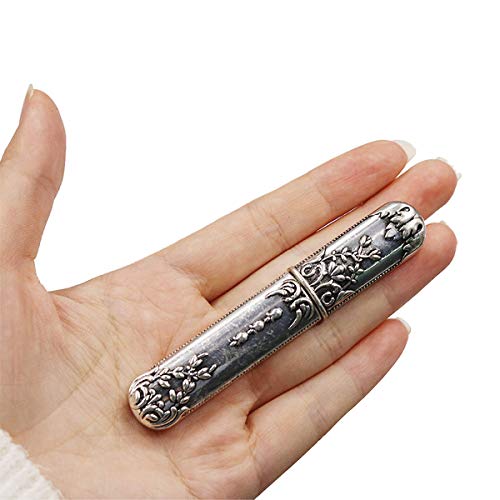 Needle Storage Sewing Needles Holder Portable Sewing Storage Case Embroidery Needle Storage Case Box for Hand Sewing Needle Storage Vintage Needle Case DIY Sewing Tools (Silver)