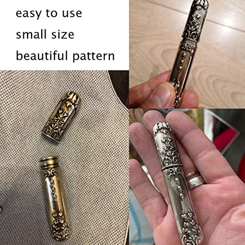 Needle Storage Sewing Needles Holder Portable Sewing Storage Case Embroidery Needle Storage Case Box for Hand Sewing Needle Storage Vintage Needle Case DIY Sewing Tools (Silver)