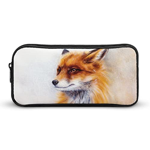 Painting of Wild Fox Pencil Case Pencil Pouch Coin Pouch Cosmetic Bag Office Stationery Organizer