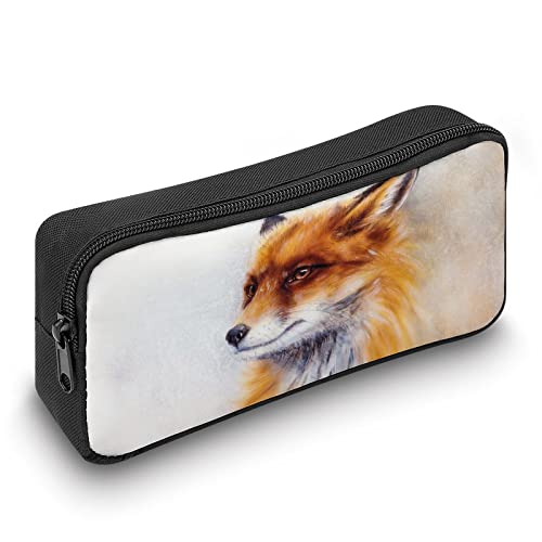 Painting of Wild Fox Pencil Case Pencil Pouch Coin Pouch Cosmetic Bag Office Stationery Organizer