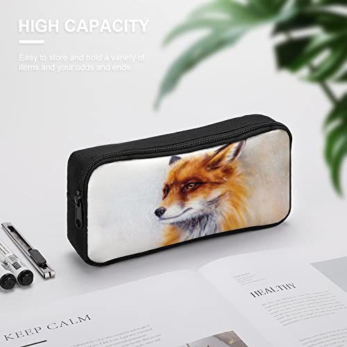 Painting of Wild Fox Pencil Case Pencil Pouch Coin Pouch Cosmetic Bag Office Stationery Organizer