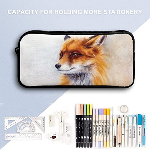 Painting of Wild Fox Pencil Case Pencil Pouch Coin Pouch Cosmetic Bag Office Stationery Organizer