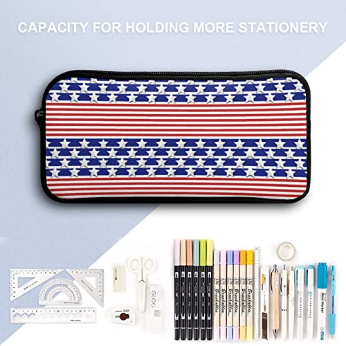 American Flag Design Pencil Case Pencil Pouch Coin Pouch Cosmetic Bag Office Stationery Organizer