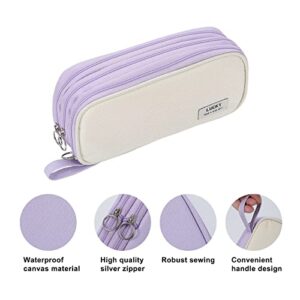Tergopa Pencil Case Big Capacity Pencil Case Organizer for Girls Kids Adults Women Zipper Pencil Pouch Aesthetic Large Pen Case with Handle for School Office Purple