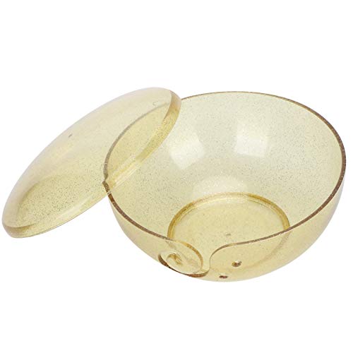 Yarn Bowl, Gold Clear Transparent Home Wool Storage ABS Knitting Crocheting Accessories Holder Knitting Tools with Cover