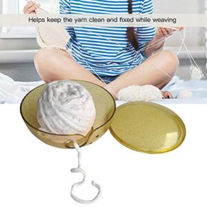 Yarn Bowl, Gold Clear Transparent Home Wool Storage ABS Knitting Crocheting Accessories Holder Knitting Tools with Cover