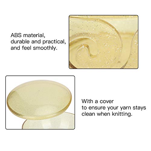 Yarn Bowl, Gold Clear Transparent Home Wool Storage ABS Knitting Crocheting Accessories Holder Knitting Tools with Cover