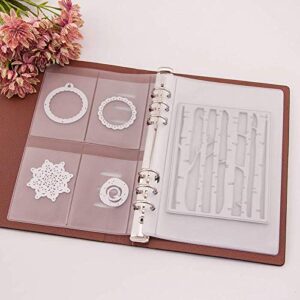 5 Sheets Clear Stamps Storage Collection Book Metal Dies Stencils Organizer Holder Paper Craft Keeper Template Storage Container,Whole Grid