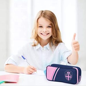 Large Capacity Pencil Case,Uhans Pencil Pouch with Double Zipper and 100% Polyester Sturdy Material,Pencil Box for Kids Can Be Multi Used in School and Office of Makeup Bag