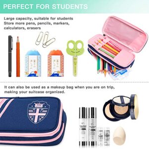 Large Capacity Pencil Case,Uhans Pencil Pouch with Double Zipper and 100% Polyester Sturdy Material,Pencil Box for Kids Can Be Multi Used in School and Office of Makeup Bag