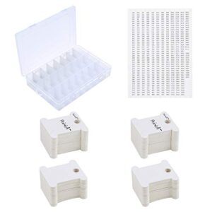 peirich embroidery floss organizer box – 24 compartments with 100 hard floss bobbins and 459 color number stickers