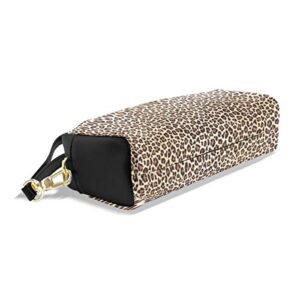 ALAZA Cute Pencil Case Leopard Print Animal Gemoetric Pen Cases Organizer PU Leather Comestic Makeup Bag Make up Pouch, Back to School Gifts