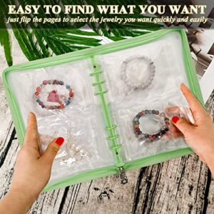 LingLingo Jewelry Organizer Travel Earring Case Box Transparent Jewelry Storage Book Clear Binder Zippered Bag For Necklace Bracelet Holder With Small Anti Tarnish Pouches