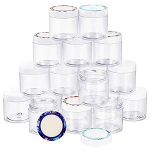 sghuo 18 pack 6oz empty slime containers with water-tight lids, plastic slime jars with stickers for slime making, beauty products
