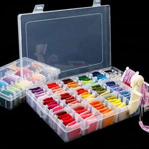 Tosnail 3 Pack 36 Compartments Clear Plastic Craft Storage Organizer Small Parts Organizer with Dividers