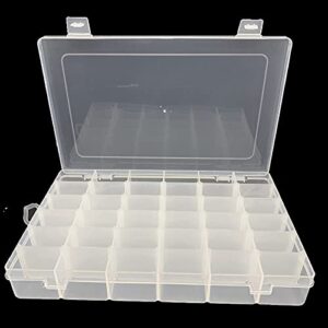 Tosnail 3 Pack 36 Compartments Clear Plastic Craft Storage Organizer Small Parts Organizer with Dividers