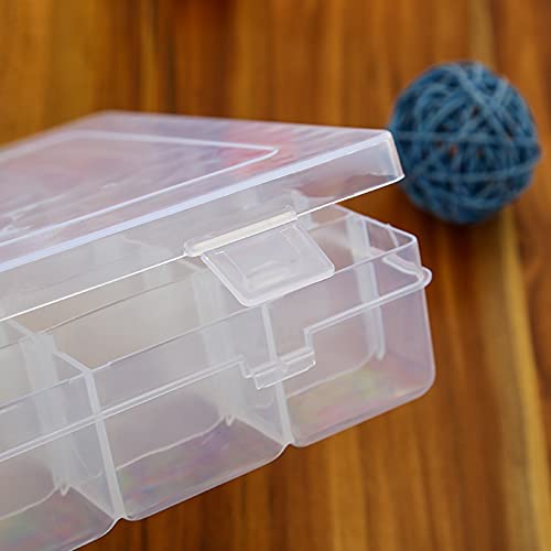 Tosnail 3 Pack 36 Compartments Clear Plastic Craft Storage Organizer Small Parts Organizer with Dividers