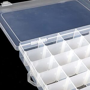 Tosnail 3 Pack 36 Compartments Clear Plastic Craft Storage Organizer Small Parts Organizer with Dividers