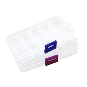 2 pcs adjustable clear plastic jewelry craft beads fishing hook small accessories multipurpose organizer visually adjustable clearly storage box (10 adjustable clearly storage box)