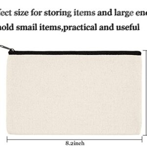 14Pieces 8 x 5 Inch Blank Craft DIY Canvas Bags with 20 Pieces 12x 10inch Heat Transfer Bundle Vinyl Canvas Makeup Bag Multipurpose Travel Toiletry Pouch Cosmetic Pen Bag (34Pieces)…