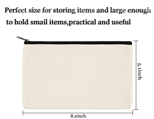 14Pieces 8 x 5 Inch Blank Craft DIY Canvas Bags with 20 Pieces 12x 10inch Heat Transfer Bundle Vinyl Canvas Makeup Bag Multipurpose Travel Toiletry Pouch Cosmetic Pen Bag (34Pieces)…