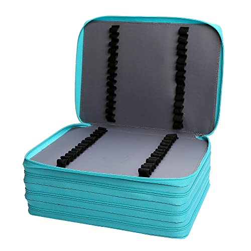 Lbxgap Marker Pen Organizer Case 224 Slots Large Capacity with Handy Wrap Portable Multilayer Holder for Prismacolor Watercolor Pencils & Gel Pen Markers(Blue)