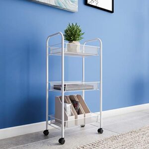 Lavish Home 3-Tiered Narrow Rolling Storage Shelves - Mobile Space Saving Utility Organizer Cart for Kitchen, Bathroom, Laundry, Garage or Office