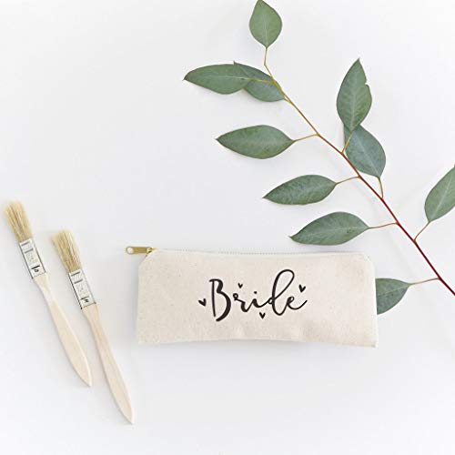 The Cotton & Canvas Co. Bride Wedding Cosmetic Pouch, Pencil Case, Bridal Party Gift and Travel Make Up Pouch
